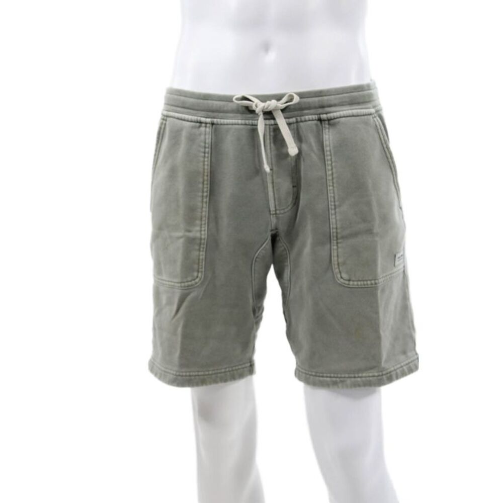 Banks Journal Mens Sweat Shorts Green Organic Cotton Drawstring Size 32
